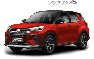 Perodua Ativa berwarna merah