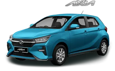 Perodua Axia berwarna biru